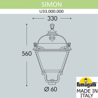 Уличный светильник на столб FUMAGALLI SIMON U33.000.000.AXH27