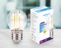 Филаментная лампа Filament LED G45-F 6W E27 4200K (60W)