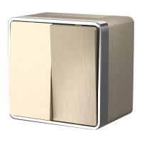 Выключатель двухклавишный влагозащищенный Werkel Gallant шампань рифленый W5020210 a051045