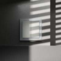 Выключатель двухклавишный перекрестный встраиваемый 10А Voltum S70 (сталь) VLS020505