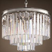 Люстра подвесная Imperiumloft RH 1920S ODEON CLEAR GLASS FRINGE 3-TIER CHANDELIER nickel 36 см 40.1539 191624-22