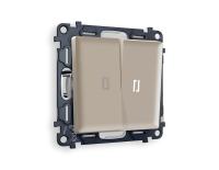 Комплект механизма 2-клавишного проходного выключателя с подсветкой 5600K Ambrella Volt ALFA MA364035