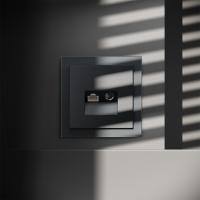 Розетка телевизионная встраиваемая TV+RJ45 кат. 6 Voltum S70 (графит) VLS060707