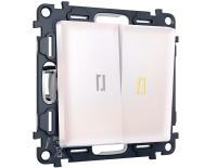 Комплект механизма 2-клавишного выключателя с самовозвратом с подсветкой 3200K Ambrella Volt MA MA204050