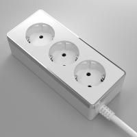 Удлинитель 3-х местный 3 м белый/хром Werkel Gallant W6523601 4690389171314 a048486