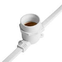 Гирлянда "Белт-лайт" FERON CL25-25, 25м+1,5м сетевой шнур, цвет белый, патрон E27*100, шаг 25см, 230ВV/50Гц, 16А, IP65, max 37W, сечение 2*1,5мм², материал: каучук,медь,ПВХ,латунь