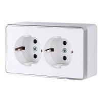 Розетка двойная с заземлением белая Werkel Gallant W5072101 4690389164644 a051590