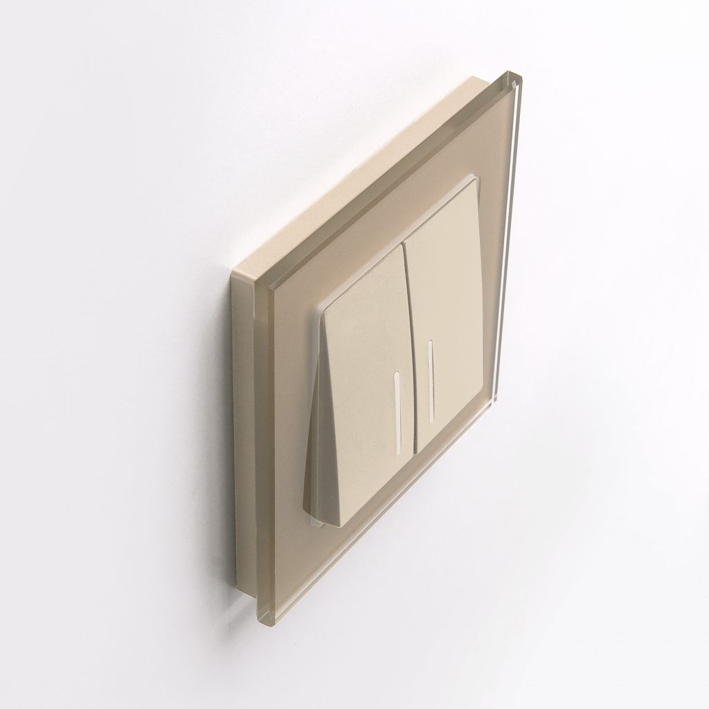 Выключатель двухклавишный с подсветкой шампань Werkel W1120111 4690389157097 a050859 Выключатель двухклавишный с подсветкой шампань Werkel W1120111 4690389157097 a050859