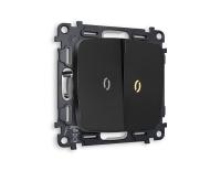 Комплект механизма 2-клавишного выключателя с подсветкой 3200K Ambrella Volt OMEGA MO804010