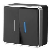 Выключатель двухклавишный с подсветкой Gallant черный/хром Werkel Gallant W5020135 4690389164224 a050975