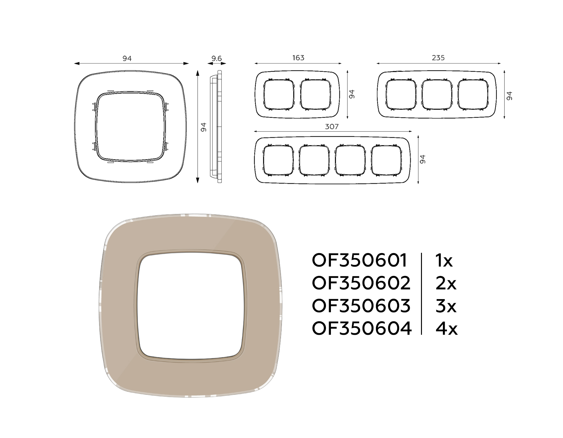 Рамка 1-постовая Ambrella Volt OMEGA Radian OF350601 Рамка 1-постовая Ambrella Volt OMEGA Radian OF350601