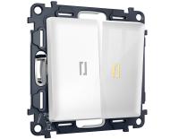 Комплект механизма 2-клавишного выключателя с самовозвратом с подсветкой 3200K Ambrella Volt MA MA104050