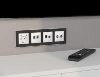 Лицевая панель ALFA для компьютерной/телефонной + TV розетки Ambrella Volt ALFA AP1125