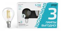 Филаментная лампа E14 5,5W 4100K Gauss Basic Filament 1051126T