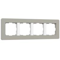 Рамка на 4 поста Werkel Split дымчатый/белый, soft-touch W0043067 a067264