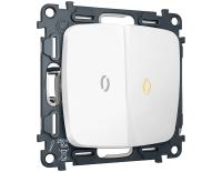 Комплект механизма 2-клавишного выключателя с самовозвратом с подсветкой 3200K Ambrella Volt MO MO124050