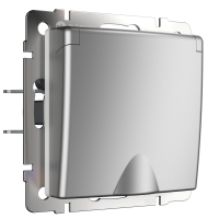 Розетка с заземлением с защитными крышкой и шторками Werkel серебряный W1171206