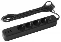 Удлинитель с выключателем ЭРА USF-4es-1,5m-3xUSBA-B Б0059568