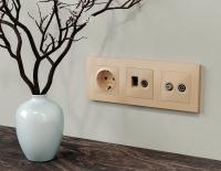 Лицевая панель ALFA для TV двойной розетки Ambrella Volt ALFA AP6133