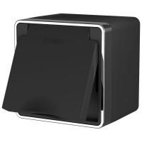 Розетка влагозащенная с заземлением с защитной крышкой и шторками черная/хром Werkel Gallant W5071235 4690389164637 a050970