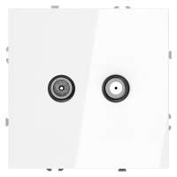 Розетка телевизионнная встраиваемая VOLTUM S70 оконечная TV+SAT, (белый глянцевый) VLS060401