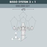 Консоль для паркового фонаря FUMAGALLI BISSO SYS 3L+1 000.000.S31.A0