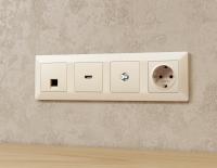 Комплект механизма TV розетки SAT 5-2400MHz 3.5dB Ambrella Volt Alfa MA333050