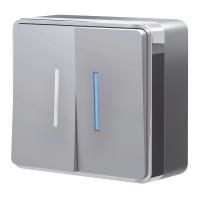 Выключатель двухклавишный с подсветкой Gallant серебряный Werkel Gallant W5020106 4690389167119 a052770