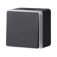 Выключатель одноклавишный влагозащищенный Werkel Gallant (черный с серебром) W5010234 a051164