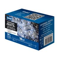 Гирлянда новогодняя Uniel ULD-S1000-100/SCB/3AA WHITE IP20 RIBBON