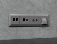 Комплект механизма розетки компьютерной + TV оконечной RJ-45 (8P8C) CAT6/50-870 MHz 1dB с автоматической защитной шторкой Ambrella Volt Alfa MA512510