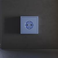 Накладка для розетки с заземлением и защитными шторками Voltum S70 (деним) VLS000715