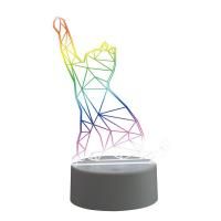Фигурка светодиодная «Кошка» 25,5x13.5см Uniel ULI-M501 RGB/3AAA Catty/White UL-00007419