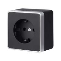 Розетка с заземлением Werkel Gallant (черный с серебром) W5071034 a051148