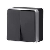 Выключатель двухклавишный Werkel Gallant (черный с серебром) W5020034 a051142