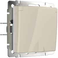 Розетка с заземлением с защитными крышкой и шторками Werkel слоновая кость W1171203