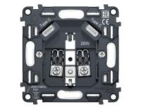 Механизм электрической розетки 2USB С+C 20W быстрая зарядка с заземлением на винтовых зажимах 16A-250V Ambrella Volt VM VM165