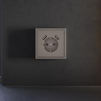 Накладка для розетки с заземлением и защитными шторками, с USB A+A Voltum S277 (капучино) VLS000914