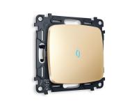 Комплект механизма 1-клавишного проходного выключателя с подсветкой 10000K Ambrella Volt OMEGA MO602040