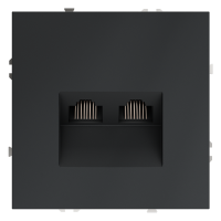 Розетка компьютерная встраиваемая VOLTUM S70 двойная RJ45+RJ45 кат.6, (графит) VLS060207