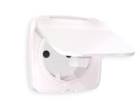 Лицевая панель для электрической розетки с заземлением со шторками и крышкой IP44 QUANT Ambrella Volt OMEGA OP2080