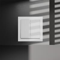 Выключатель двухклавишный перекрестный встраиваемый 10А Voltum S70 (белый) VLS020502