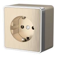 Розетка с заземлением шампань рифленая Werkel Gallant W5071010 4690389164491 a051038