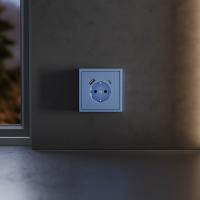 Накладка для розетки с заземлением и защитными шторками, с USB A+C Voltum S70 (деним) VLS001015