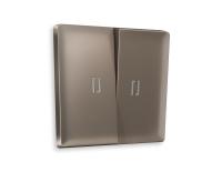 Лицевая панель для 2-клавишных выключателей с подсветкой QUANT Ambrella Volt ALFA AP6340