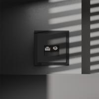 Розетка телевизионная встраиваемая TV+RJ45 кат. 6 Voltum S359 (черный матовый) VLS060708