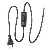 Сетевой шнур с вилкой и выключателем Uniel UCX-C90/02A-100 BLACK