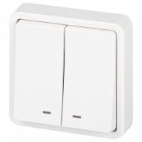 Выключатель двухклавишный с подсветкой ЭРА Эксперт 11-1525-01 Б0063304