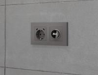 Комплект механизма терморегулятора с цифровым дисплеем с подсветкой и датчиком для теплого пола 16A-250V Ambrella Volt Alfa MA655810