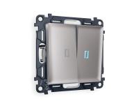 Комплект механизма 2-клавишного проходного выключателя с подсветкой 10000K Ambrella Volt ALFA MA504040